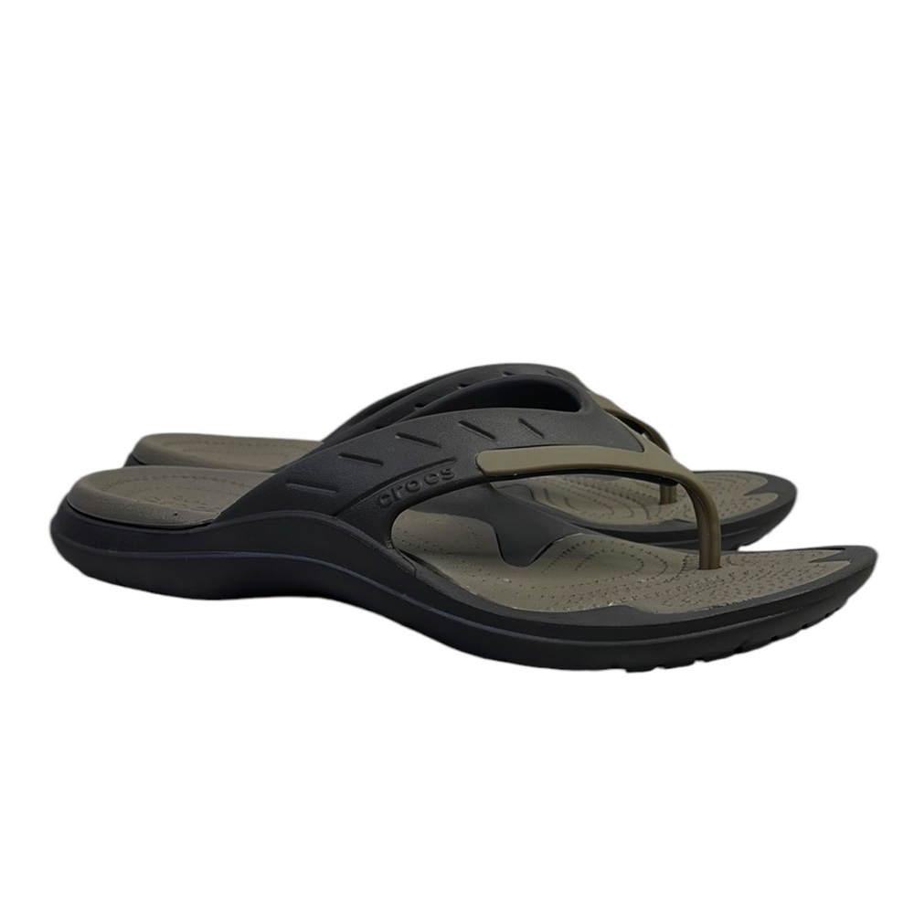 Crocs Unisex Mocha brown sandals thong style size M7 Women 9 almost new